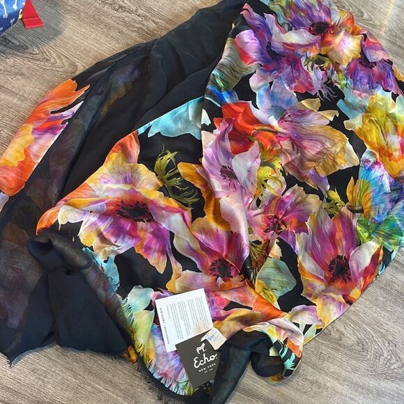 Echo Digital Floral Scarf Silk - Picture 2 of 3